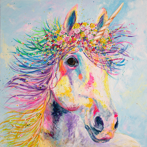 80x80cm Original painting on canvas - Unicorn