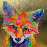 80x80cm Original painting on canvas - Fox