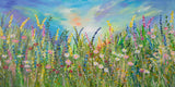 140x70cm Original painting on canvas - Meadow at Dusk
