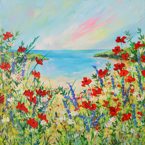 60x60cm Original Painting Poppies