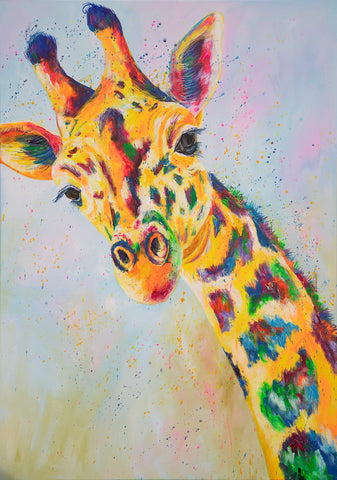 100x70cm Original painting on canvas - Gerty Giraffe