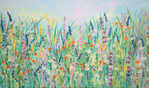 120x70cm Original Painting - Floral Dreams