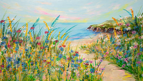 120x70cm Original Painting - Beach Walk
