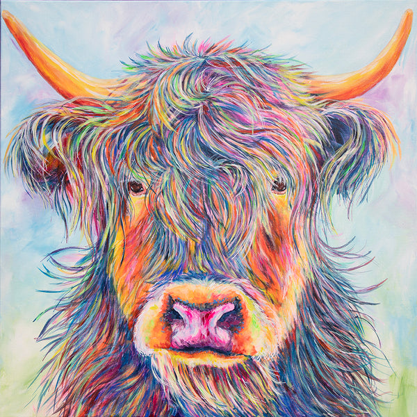 80x80cm Original painting on canvas - Archie the Highland