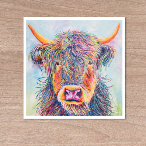 Print on Paper of 'Archie Highland Cow'