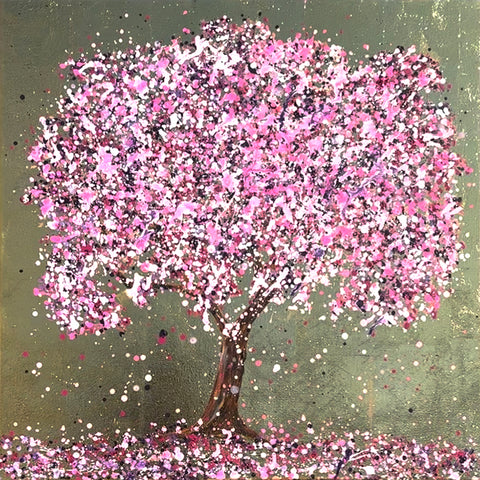 80x80cm Original painting on canvas - Cherry Blossom