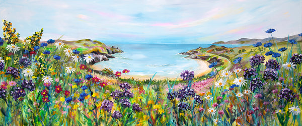 120x50cm Original Painting - Colourful Bay
