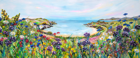 120x50cm Original Painting - Colourful Bay