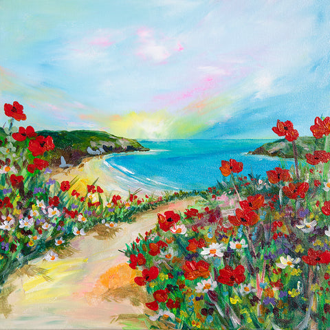 40x40cm Original Poppy Path