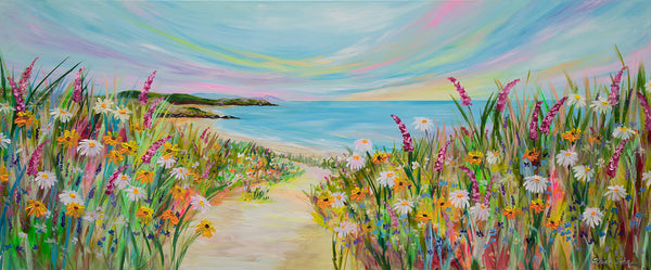 120x50cm Original Painting - Beach path