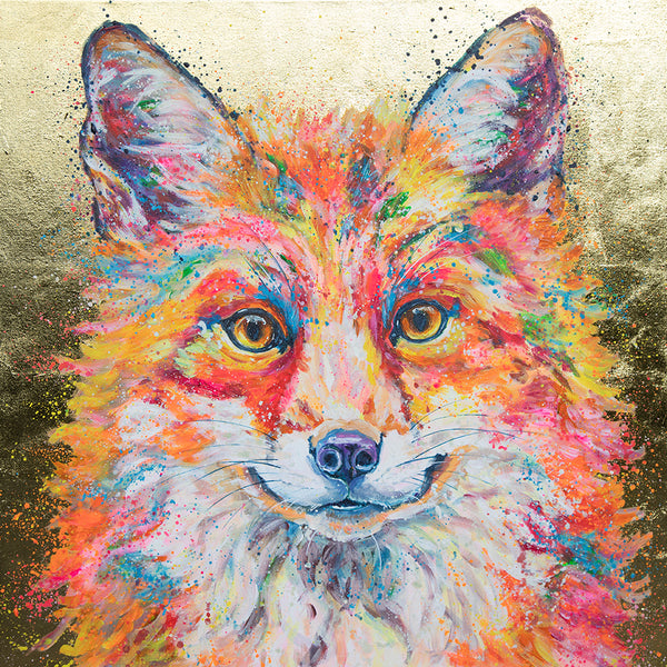 80x80cm Original painting on canvas - Loki Fox