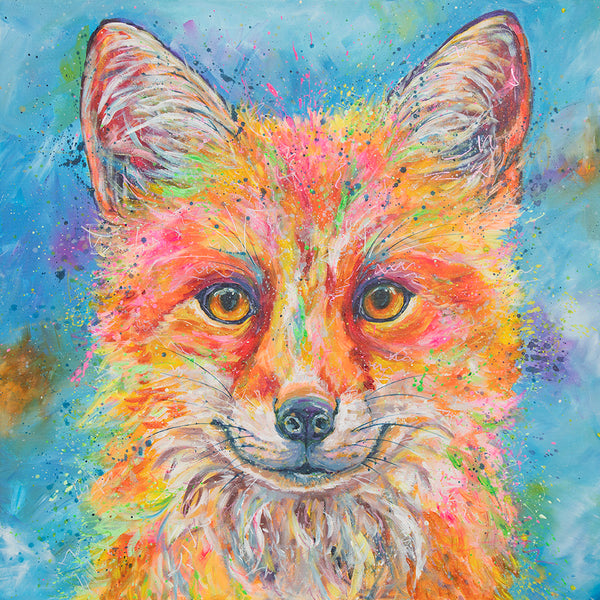 80x80cm Original painting on canvas - Kit Fox