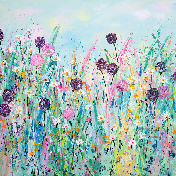 60x60cm Original Painting Cheerful Meadow