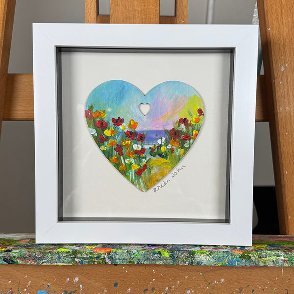 Framed Mini Original Heart Painting - 7