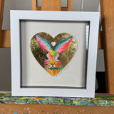 Framed Mini Original Heart Painting - 9