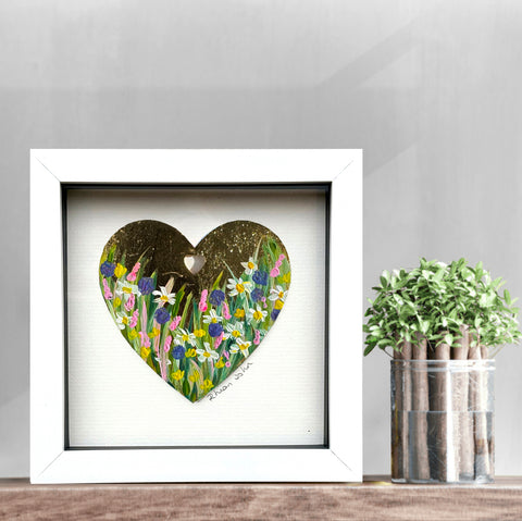 Framed Mini Original Heart Painting - 2