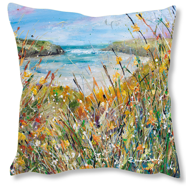 Faux Suede Art Cushion - Cornwall