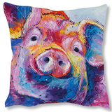 Faux Suede Art Cushion - Truffles Pig