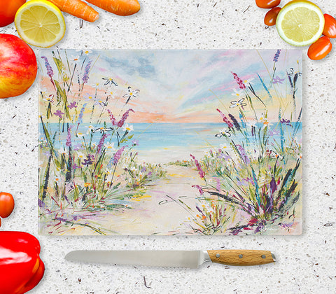 Glass Chopping Board of 'In The Breeze'