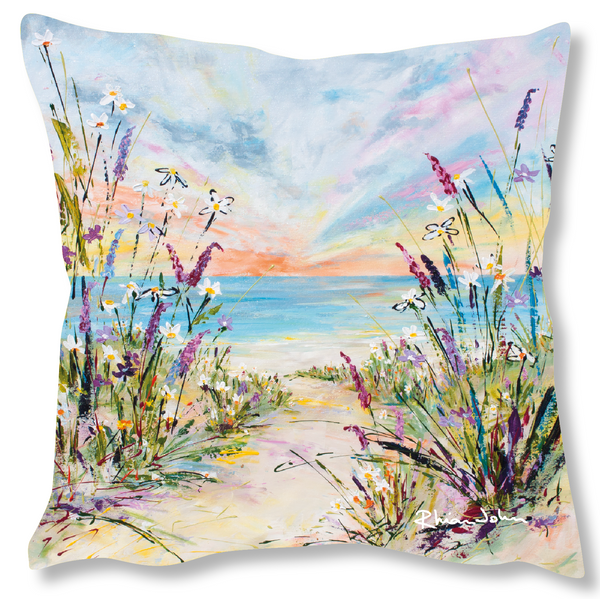 Faux Suede Art Cushion - In The Breeze