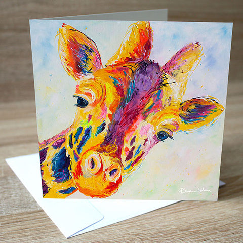 Lofty Giraffe' blank greetings card