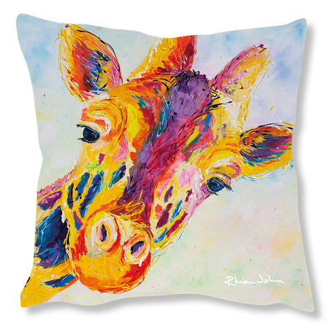 Faux Suede Art Cushion - Lofty Giraffe