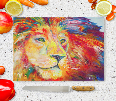 Glass Chopping Board of 'Lion Pride'
