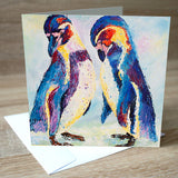 Penguins' blank greetings card