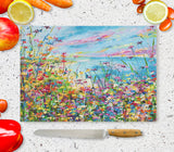 Glass Chopping Board of 'Summer's Here'