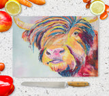 Glass Chopping Board of Harry Highland Cow