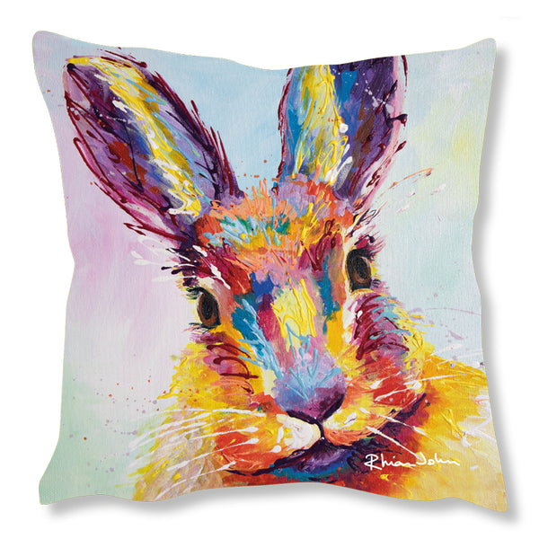 Faux Suede Art Cushion - Bella Bunny Rabbit