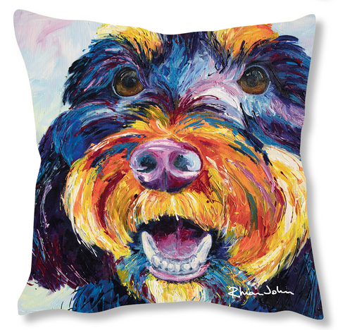 Faux Suede Art Cushion - Rusty Dog