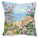 Faux Suede Art Cushion - Over The Rainbow