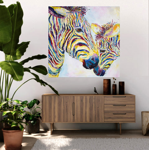 Canvas Print of 'Two Zebras'