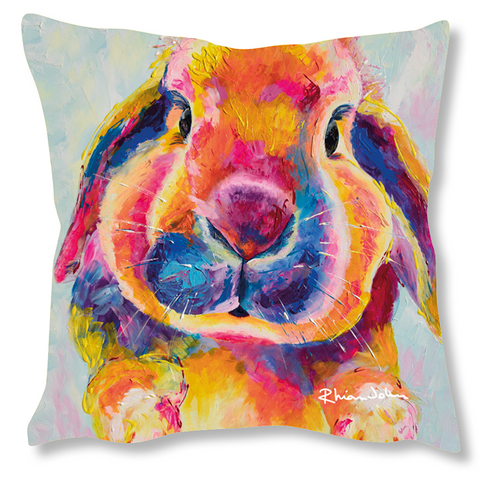 Faux Suede Art Cushion - Flopsy Bunny