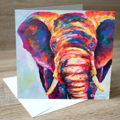 Hero Elephant blank greetings card