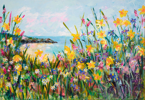 100x70cm Original painting on canvas. Daffodil Bay