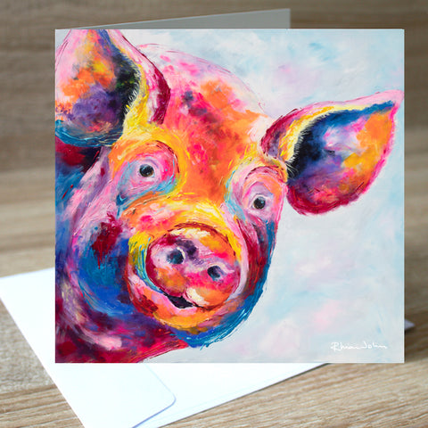 Humphrey Pig blank greetings card