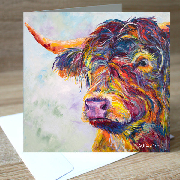 Fergus Highland Cow blank greetings card