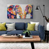 125x70cm Original Painting - Soul Mates (Elephants)