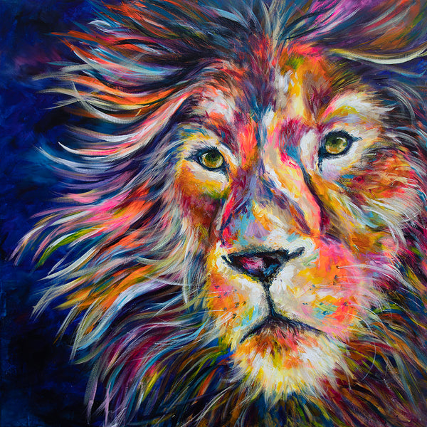 80x80cm Original painting on canvas - Levi Lion